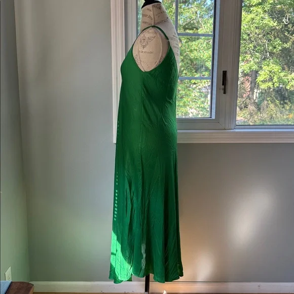 L’Agence Serita emerald green silky maxi slip dress size Small - Picture 4 of 8